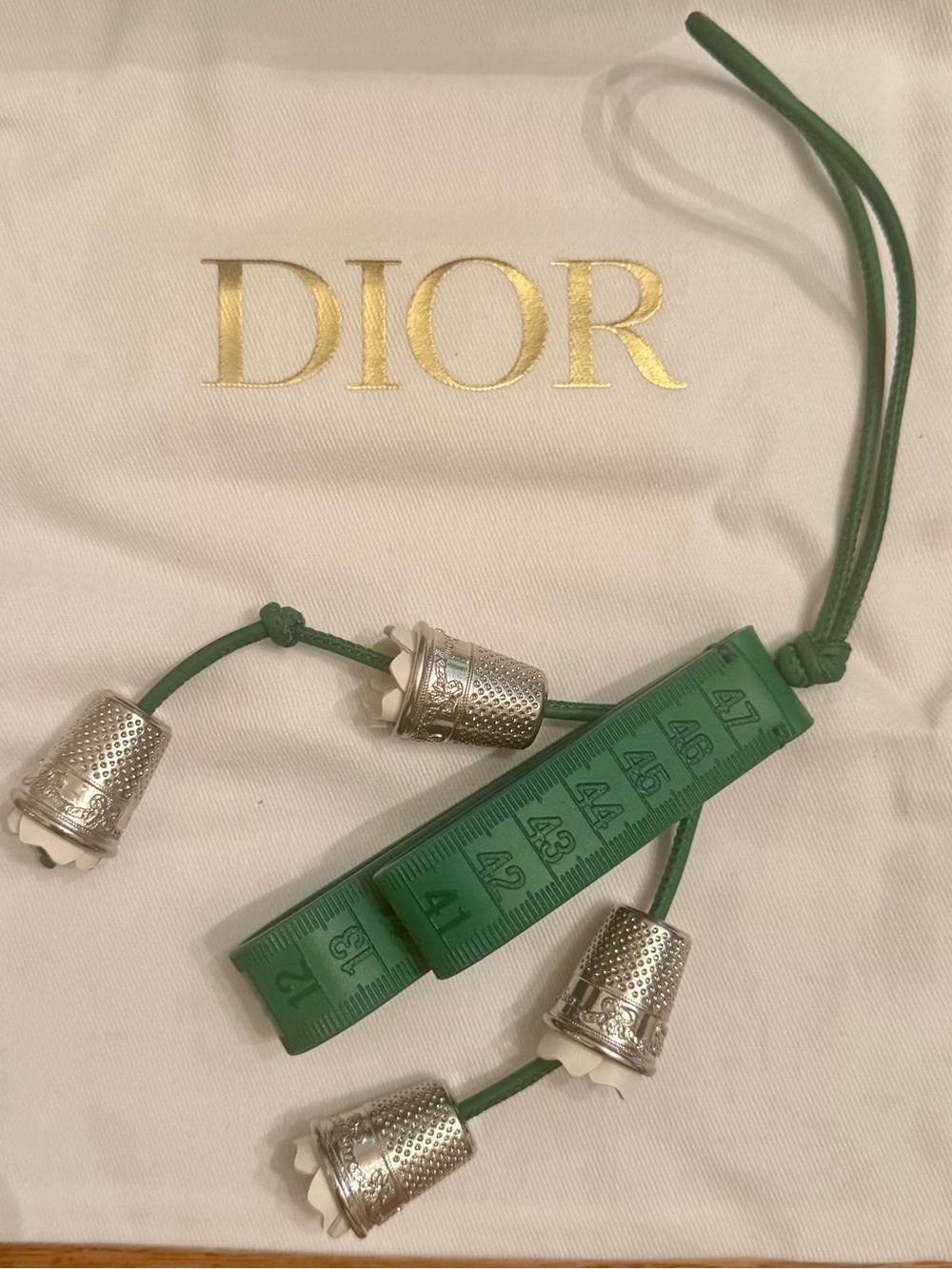 Dior Jonathan Anderson Lily of the Valley Thimble Sewing Bag Charm!